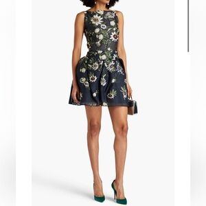 OSCAR DE LA RENTA Embellished fil coupé silk-blend organza dress Wedding NEW